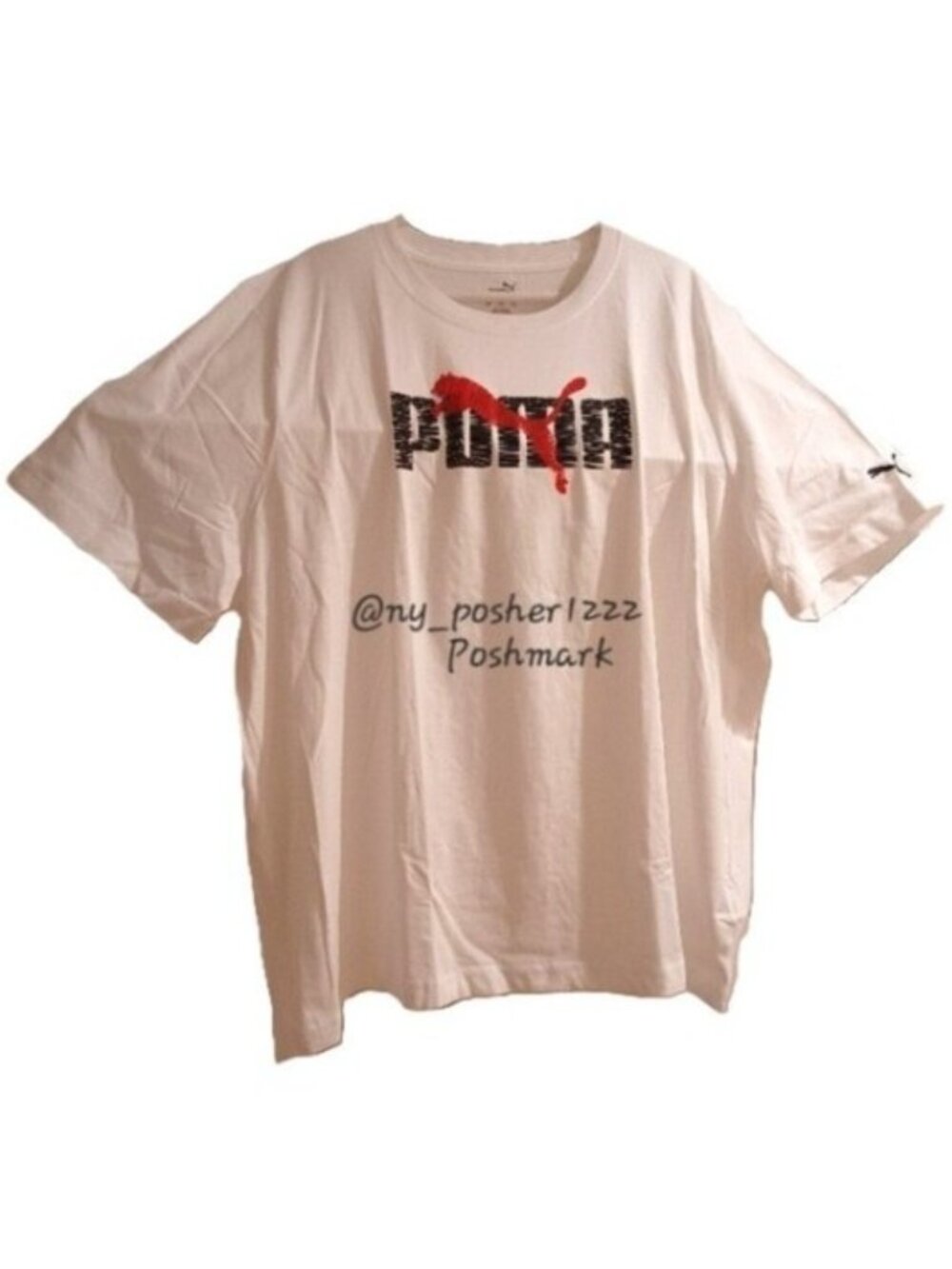 𝗣𝗨𝗠𝗔 Men's Faux Embroidered Tee White (Size 4XL)